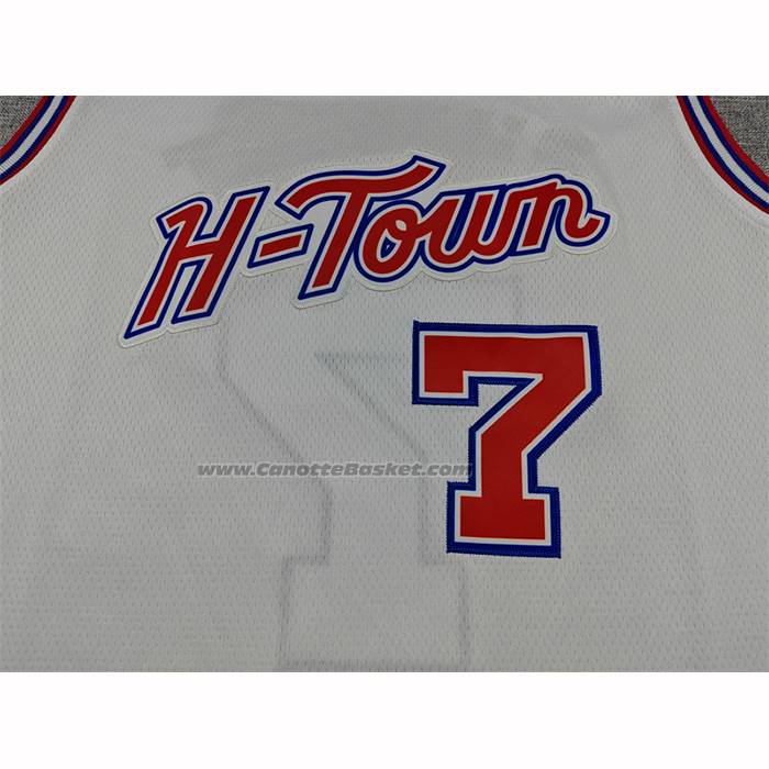 Maglia Houston Rockets Cam Whitmore No 7 Citta 2025-26 Bianco